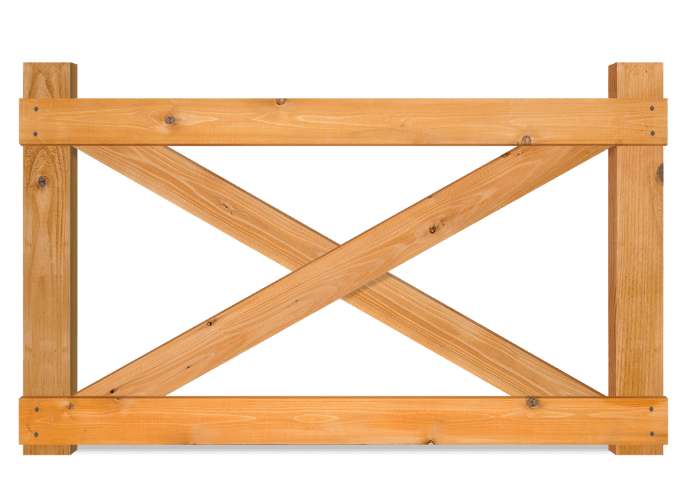Crossbuck decorative farm fence in the Montgomery Texas area.