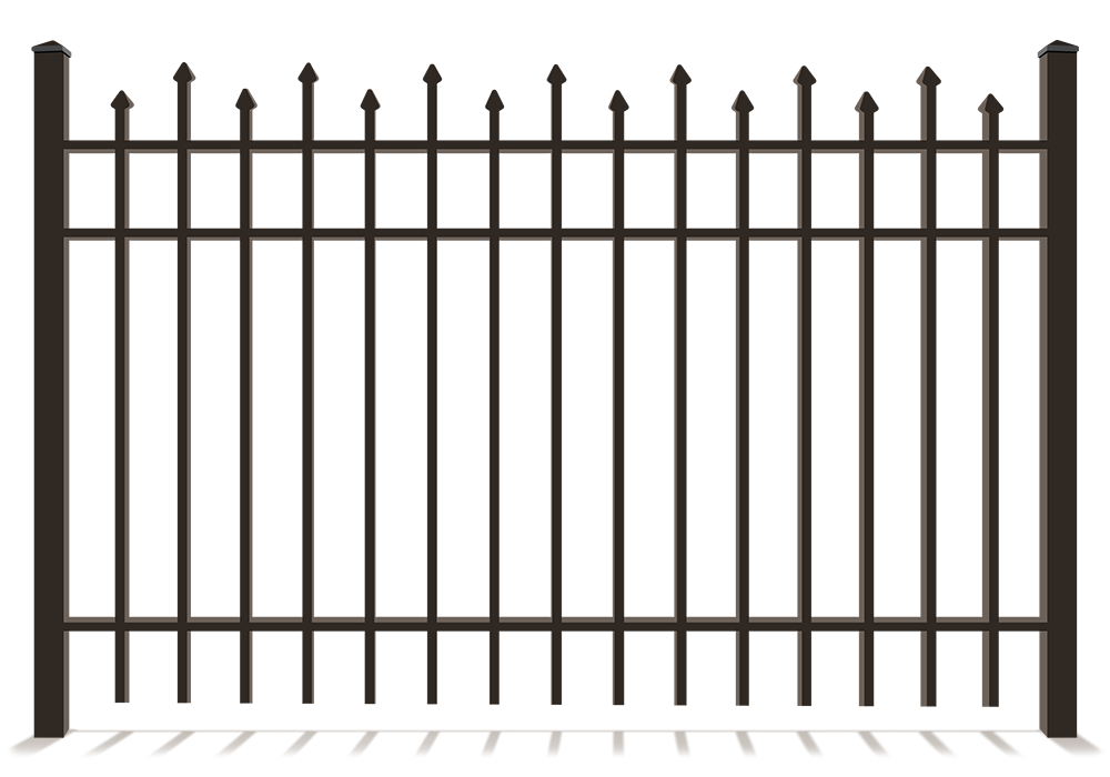 Ornamental Iron Fence With Staggered Pickets in Montgomery Texas