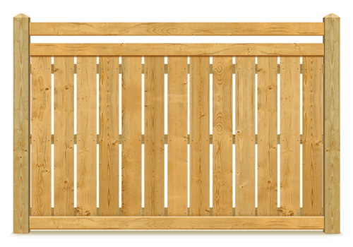 Horizontal Top Rail Spaced Picket wood fence in Montgomery Texas